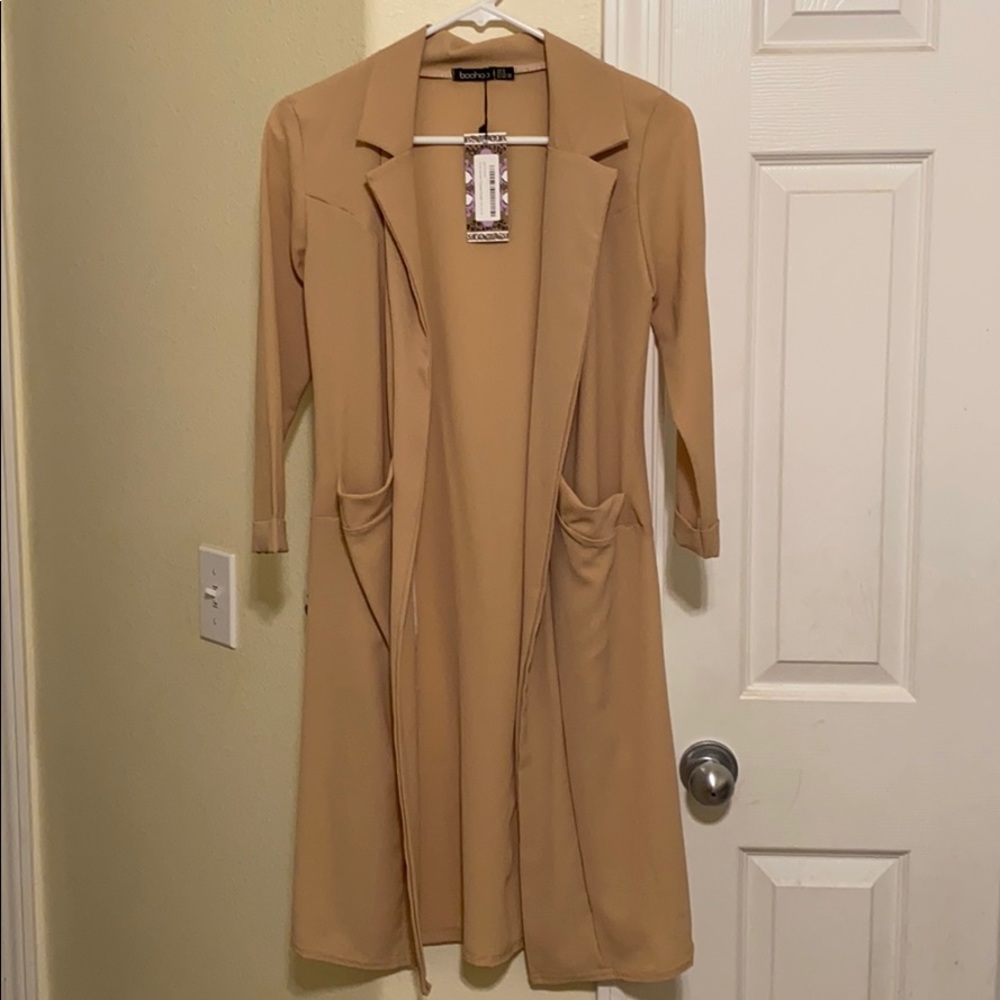 Boohoo Pocket Cardigan Beige US Size 4